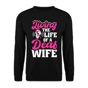 Langue des signes sourde Fierté sourde - Sweat-shirt Unisexe - noir - Devant - Alina (178cm) & Michal (187cm)