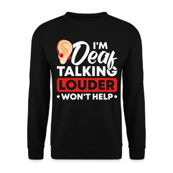 Deaf Deaf Sign Language Deaf Pride - Unisex Sweatshirt - black - Front - Alina (178cm) & Michal (187cm)