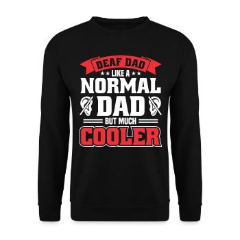 Père sourd Langue des signes Fierté sourde - Sweat-shirt Unisexe - noir - Devant - Alina (178cm) & Michal (187cm)
