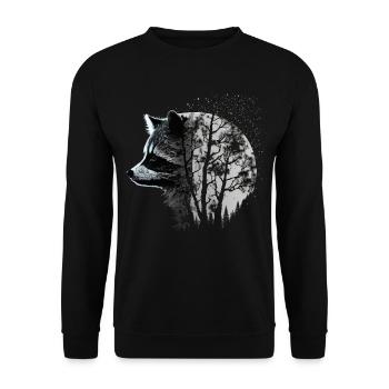 Raccoon Animal Motif Gift Animal Forest Funny - Unisex Sweatshirt - black - Front - Alina (178cm) & Michal (187cm)