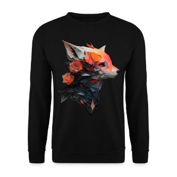 Fuchs Tierliebhaber Tierisch Tier Geschenkidee - Unisex Pullover - Schwarz - Vorne - Alina (178cm) & Michal (187cm)