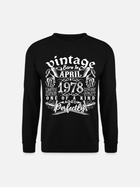 1978 April 1978 Jahrestag April 1978 April - Unisex Pullover - Schwarz