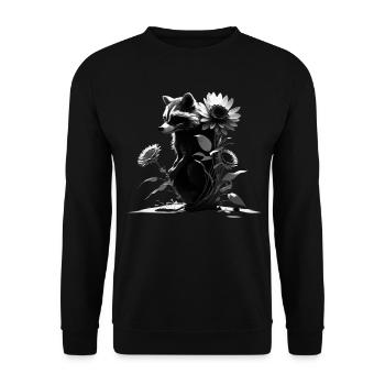Raccoon Animal Motif Gift Animal Forest Funny - Unisex Sweatshirt - black - Front - Alina (178cm) & Michal (187cm)
