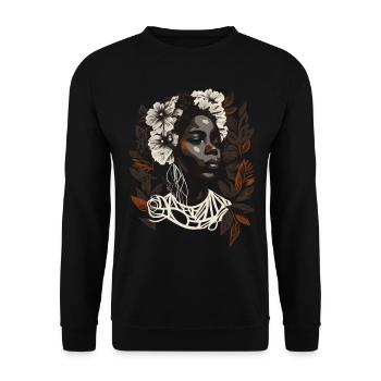 Juneteenth Melanin Queen - Beautiful Afro Woman - Unisex Sweatshirt - black - Front - Alina (178cm) & Michal (187cm)