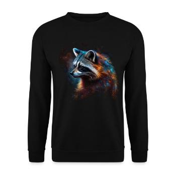 Raccoon Animal Motif Gift Animal Forest Funny - Unisex Sweatshirt - black - Front - Alina (178cm) & Michal (187cm)