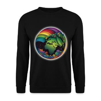 The world is colorful and diverse, rainbow Lgbtq - Unisex Sweatshirt - black - Front - Alina (178cm) & Michal (187cm)