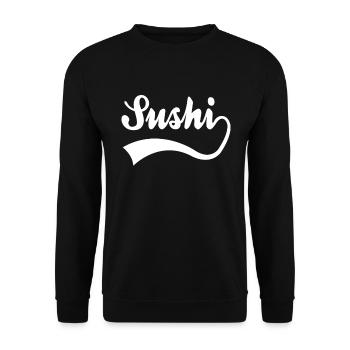 Sushi Schriftzug - Unisex Pullover - Schwarz - Vorne - Alina (178cm) & Michal (187cm)
