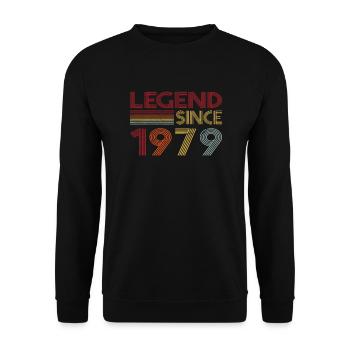 1979 Geburtstag Legend since Retro Vintage - Unisex Pullover - Schwarz - Vorne - Alina (178cm) & Michal (187cm)
