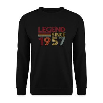 1957 Geburtstag Legend since Retro Vintage - Unisex Pullover - Schwarz - Vorne - Alina (178cm) & Michal (187cm)