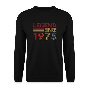 1975 Birthday Legend since Retro Vintage - Unisex Sweatshirt - black - Front - Alina (178cm) & Michal (187cm)