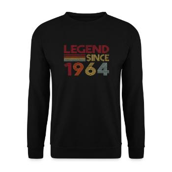 1964 Geburtstag Legend since Retro Vintage - Unisex Pullover - Schwarz - Vorne - Alina (178cm) & Michal (187cm)