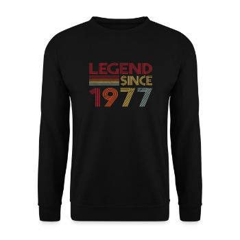 1977 Geburtstag Legend since Retro Vintage - Unisex Pullover - Schwarz - Vorne - Alina (178cm) & Michal (187cm)