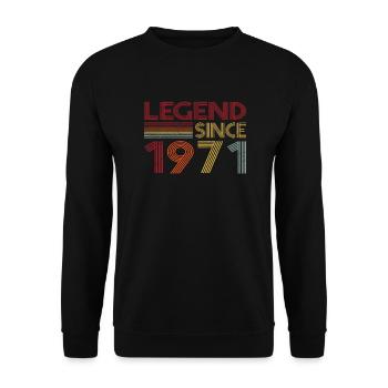 1971 Geburtstag Legend since Retro Vintage - Unisex Pullover - Schwarz - Vorne - Alina (178cm) & Michal (187cm)