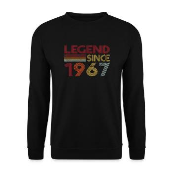 1967 Geburtstag Legend since Retro Vintage - Unisex Pullover - Schwarz - Vorne - Alina (178cm) & Michal (187cm)