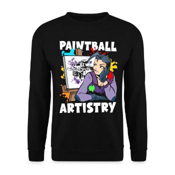 Paintball Artistry Painting Decoration Team Sports - Unisex Sweatshirt - black - Front - Alina (178cm) & Michal (187cm)