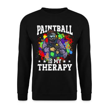 Paintball is my therapy color sports player - Unisex Sweatshirt - black - Front - Alina (178cm) & Michal (187cm)