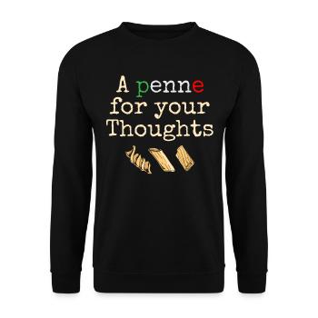 Un penne pour votre pensée Italie Flag Pâtes - Sweat-shirt Unisexe - noir - Devant - Alina (178cm) & Michal (187cm)