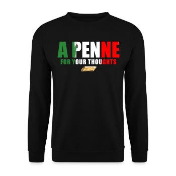 Un penne pour votre pensée Italie Flag Pâtes - Sweat-shirt Unisexe - noir - Devant - Alina (178cm) & Michal (187cm)