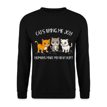 Les humains font du mal aux chats - Sweat-shirt Unisexe - noir - Devant - Alina (178cm) & Michal (187cm)