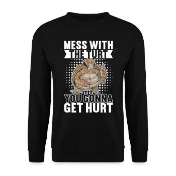 Angry Turtle - Unisex Pullover - Schwarz - Vorne - Alina (178cm) & Michal (187cm)