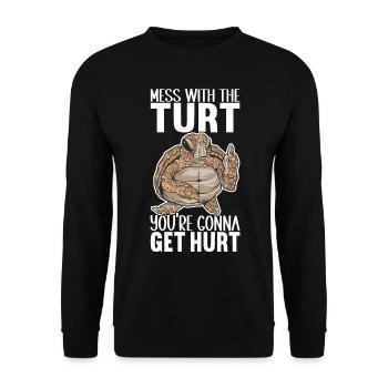 Angry Turtle - Unisex Pullover - Schwarz - Vorne - Alina (178cm) & Michal (187cm)