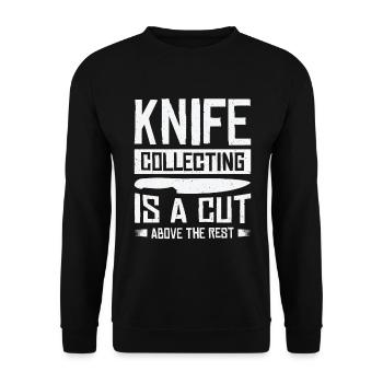 Messersammler Messer Sammeln - Unisex Pullover - Schwarz - Vorne - Alina (178cm) & Michal (187cm)