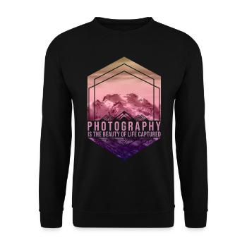 Photography is the beauty of life - Unisex Sweatshirt - black - Front - Alina (178cm) & Michal (187cm)