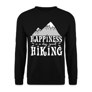 Happiness is a day spent hiking - Unisex Sweatshirt - black - Front - Alina (178cm) & Michal (187cm)