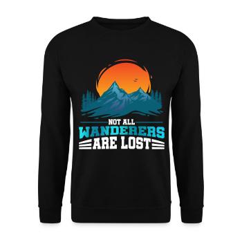 Not all hikers are lost Mountaineering - Unisex Sweatshirt - black - Front - Alina (178cm) & Michal (187cm)