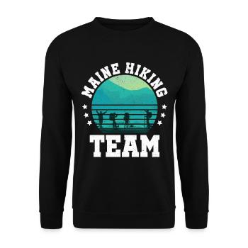 Maine Hiking Team Mountain Camper Trekking Randonneurs - Sweat-shirt Unisexe - noir - Devant - Alina (178cm) & Michal (187cm)