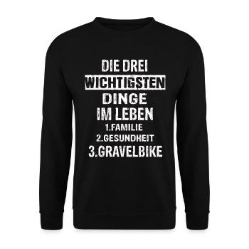 Gravel Bike - Unisex Pullover - Schwarz - Vorne - Alina (178cm) & Michal (187cm)