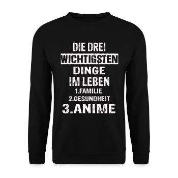 Anime - Unisex Pullover - Schwarz - Vorne - Alina (178cm) & Michal (187cm)