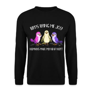 Vogelliebhaber Ornithologie - Unisex Pullover - Schwarz - Vorne - Alina (178cm) & Michal (187cm)