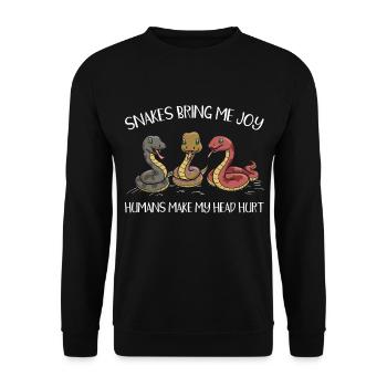 Schlangenbesitzer - Unisex Pullover - Schwarz - Vorne - Alina (178cm) & Michal (187cm)