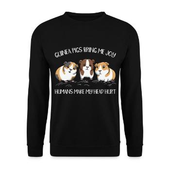 Rodent Guinea Lover Guinea - Unisex Sweatshirt - black - Front - Alina (178cm) & Michal (187cm)