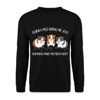 Lover Rodent Guinea Owner - Unisex Sweatshirt - black - Front - Alina (178cm) & Michal (187cm)