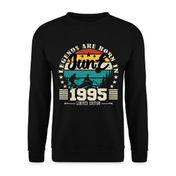 June 1995. Birthday gift June 1995. June. - Unisex Sweatshirt - black - Front - Alina (178cm) & Michal (187cm)