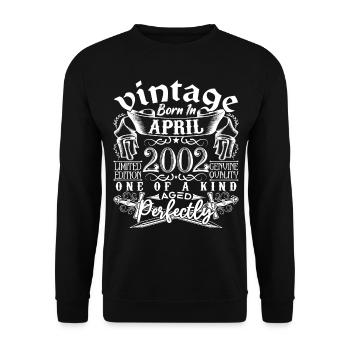 2002 Avril 2002 anniversaire Avril 2002 Avril - Sweat-shirt Unisexe - noir - Devant - Alina (178cm) & Michal (187cm)