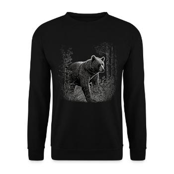 Bär Geschenk Tiere Braunbär Wald Wildtiere - Unisex Pullover - Schwarz - Vorne - Alina (178cm) & Michal (187cm)