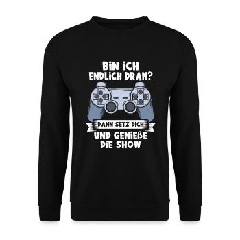 Zocker Geschenk Junge Gamer Controller Zocken - Unisex Pullover - Schwarz - Vorne - Alina (178cm) & Michal (187cm)