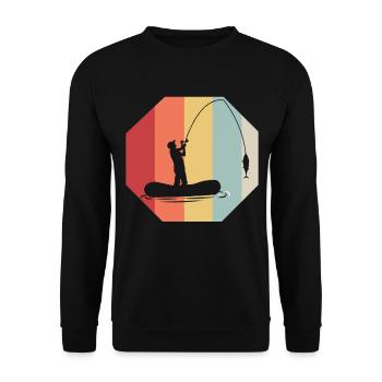 Fishing Fishing Fisher Fishing Rod Carp Rod Fish - Unisex Sweatshirt - black - Front - Alina (178cm) & Michal (187cm)