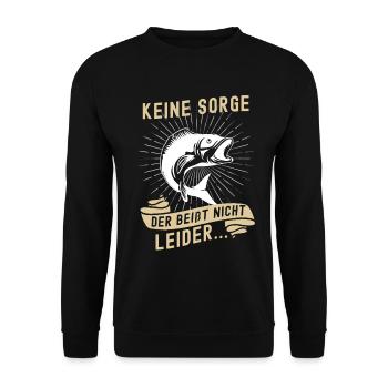 Angeln Fishing Fisher Angelrute Karpfen Rute Fisch - Unisex Pullover - Schwarz - Vorne - Alina (178cm) & Michal (187cm)