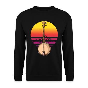 Banjo Shirts For Men Bluegrass Appalachia Folk - Unisex Sweatshirt - black - Front - Alina (178cm) & Michal (187cm)
