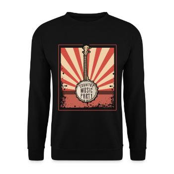 Banjo Shirts For Men Bluegrass Appalachia Folk - Unisex Sweatshirt - black - Front - Alina (178cm) & Michal (187cm)