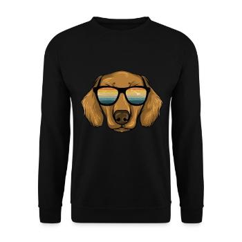 Dachshund Geschenk Dixie Wiener Doxie Dackel - Unisex Pullover - Schwarz - Vorne - Alina (178cm) & Michal (187cm)