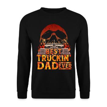 LKW Fahrer - Unisex Pullover - Schwarz - Vorne - Alina (178cm) & Michal (187cm)