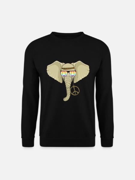 Hippie Tshirt Peace Bewegung Woodstock Boho Groove - Unisex Pullover - Schwarz