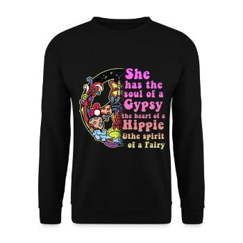 Hippie - Unisex Pullover - Schwarz - Vorne - Alina (178cm) & Michal (187cm)