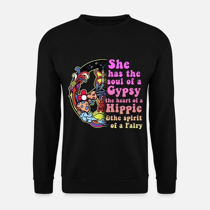 Hippie - Unisex Pullover - Schwarz
