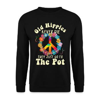 Hippie Peace Groovy Flowerpower Boho Woodstock - Sweat-shirt Unisexe - noir - Devant - Alina (178cm) & Michal (187cm)